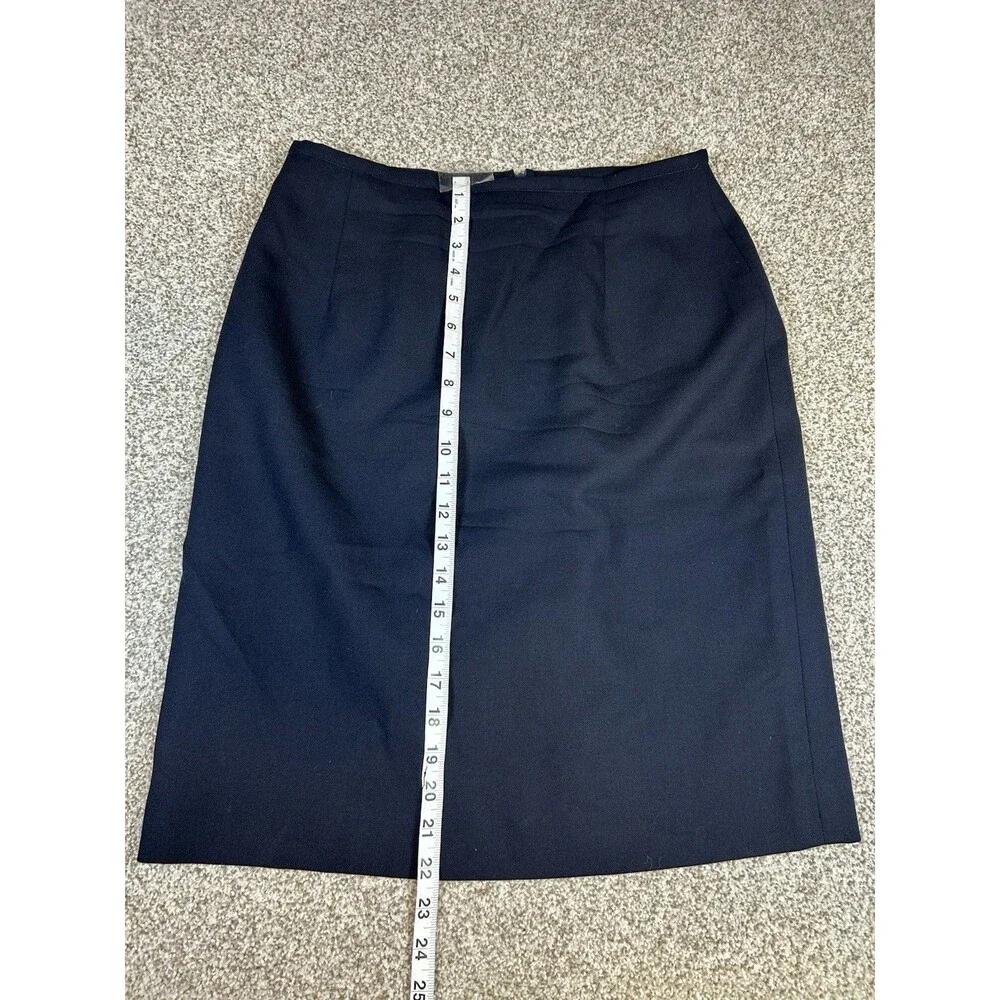 Vintage 90s  Ralph Lauren Women's Skirt Navy 100% Wool Made in‎ USA Size 10